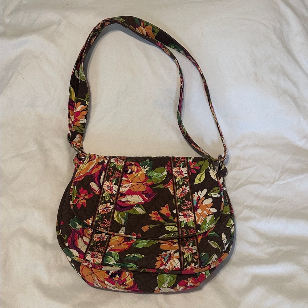 Vera Bradley Brown Floral Shoulder Bag
